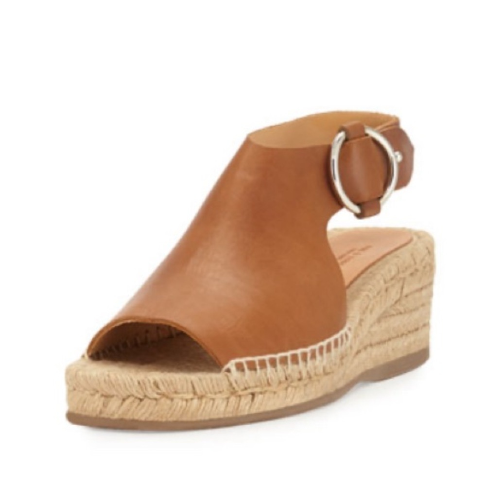 Rag & bone Calla wedge espadrille sandal Ladies size 7 Tan brown leather